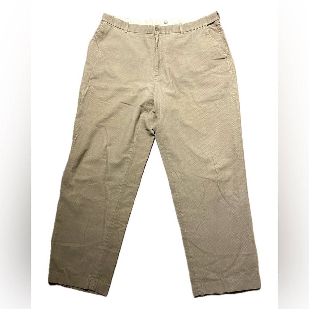 Denver Hayes Flextech Men's High Rise Tan Khaki Corduroy Pants Size 42x32 Vntage